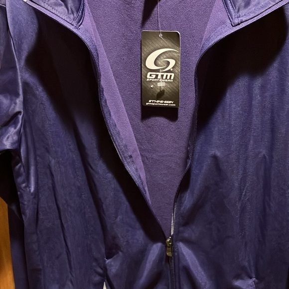 GTM Sportswear Purple Long Sleeve Zip Up Jacket w/ soft fleece inside Sz Small - Picture 3 of 8